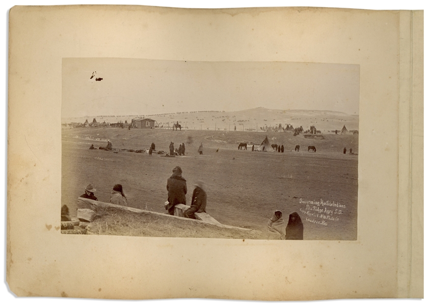 Two Original Wounded Knee Photographs From 1891, Just After the Massacre -- One Photograph Is Titled ''Disarming Hostile Indians''